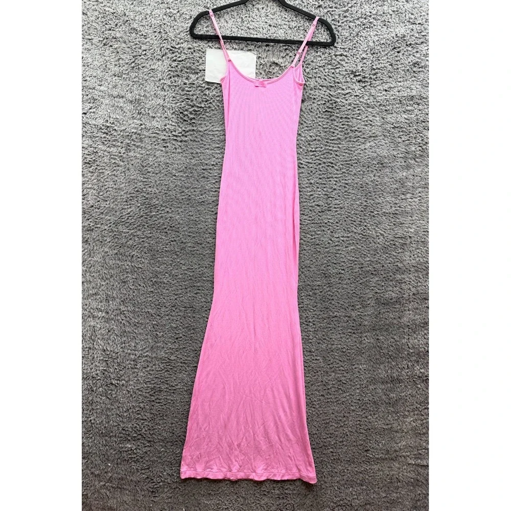 NWT Skims Soft Lounge Sleeveless Long Slip Dress Cotton Candy Womens Size S
